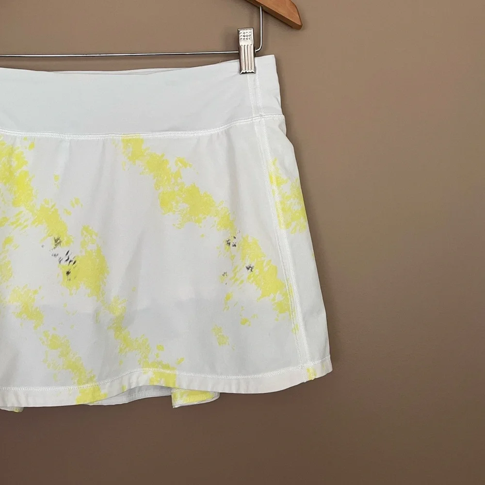{Lululemon} Pace Rival Mid-Rise Skirt Long in Cross Court Wash Electric Lemon